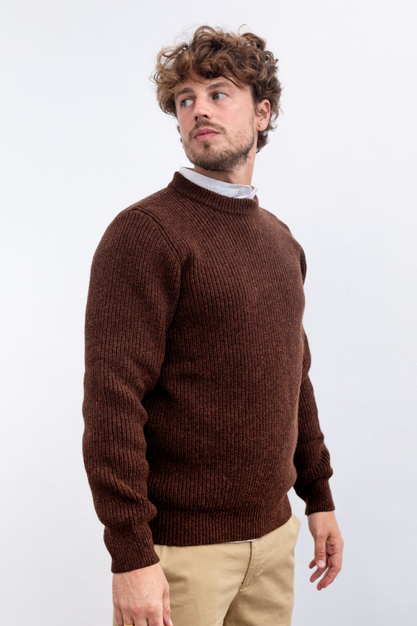 La Paz Shetland Wool Jumper Teixeira Brown Mesc