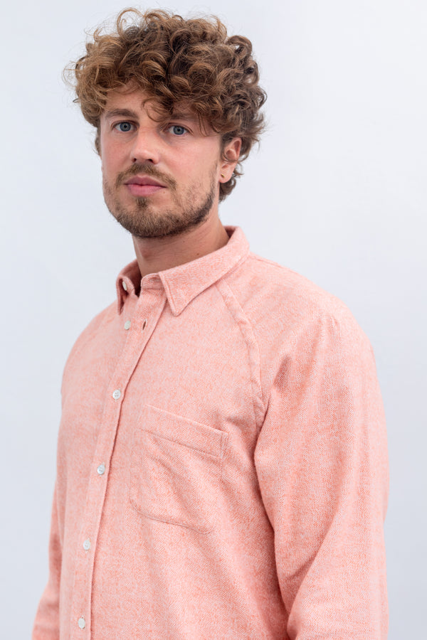 La Paz Raglan Sleeves Shirt Mirra Camelia Herringbone