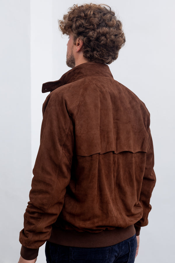 Baracuta G9 Harrington Suede Jacket Chocolate