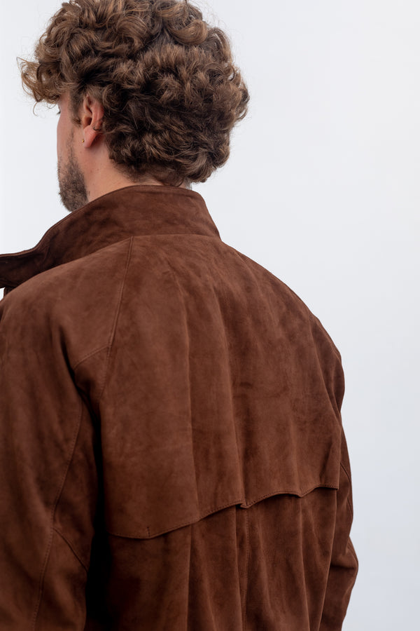 Baracuta G9 Harrington Suede Jacket Chocolate