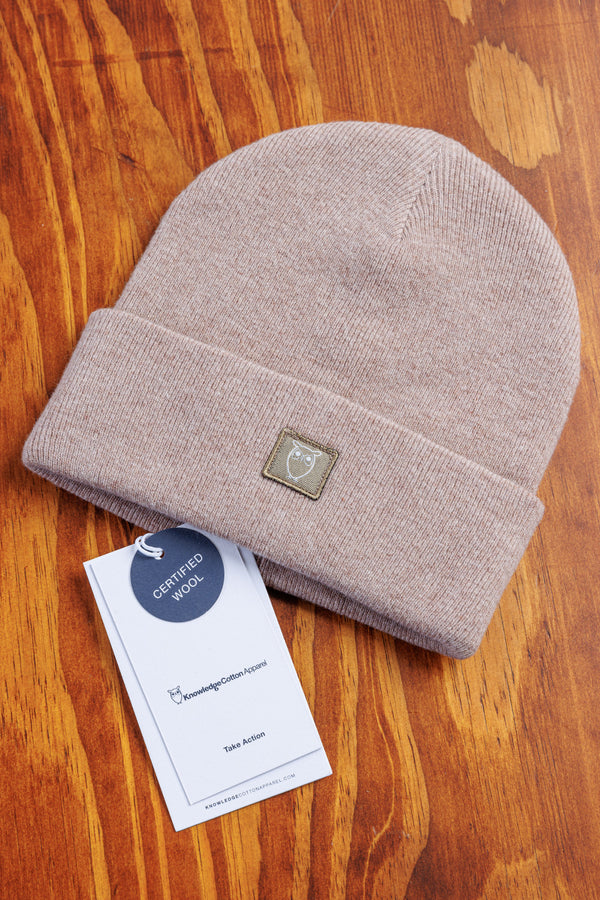 Knowledge Cotton Apparel Wool Beanie Taupe