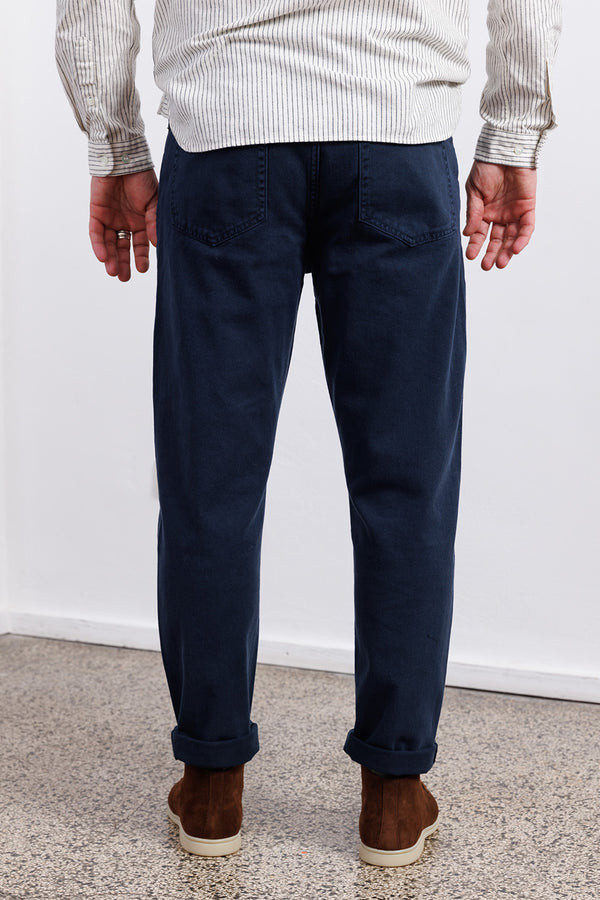 Knowledge Cotton Apparel Tapered Five Pocket Pant Total Eclipse