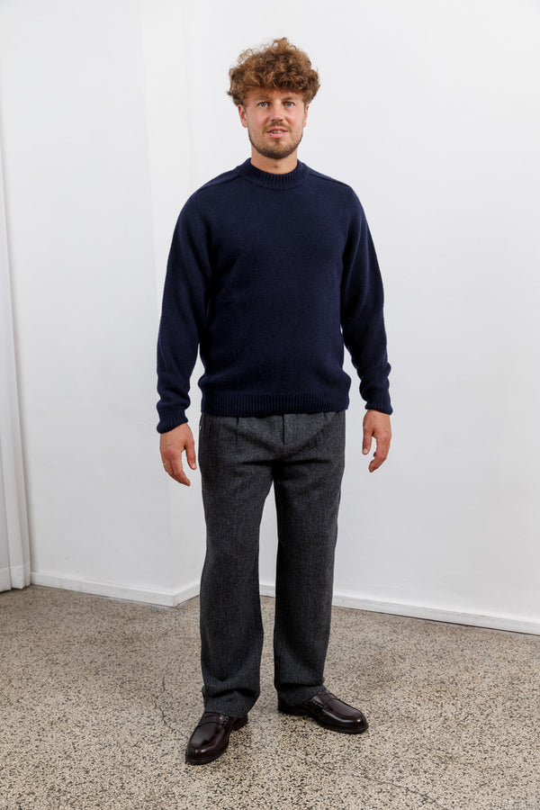 La Paz Mock Neck Wool Jumper Trindade Dark Navy