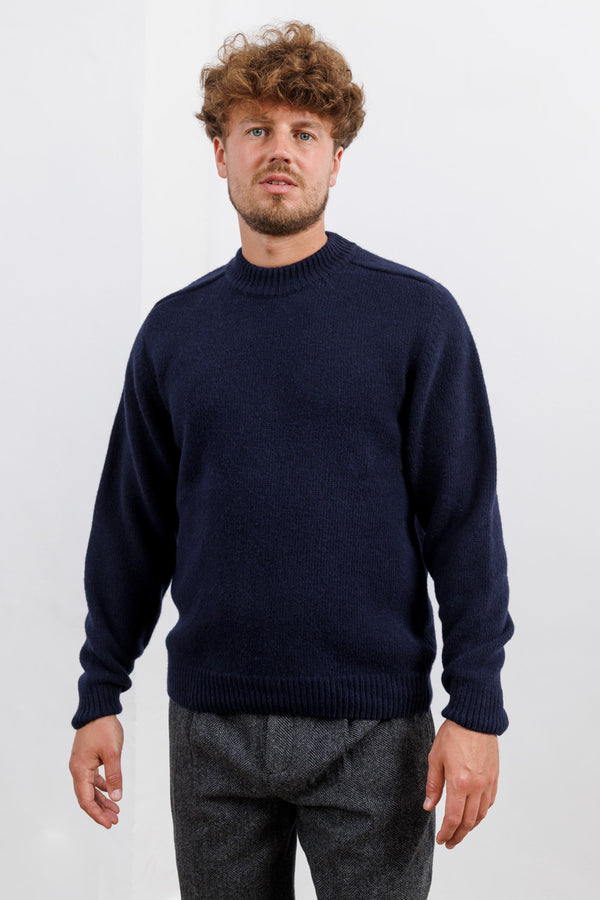 La Paz Mock Neck Wool Jumper Trindade Dark Navy
