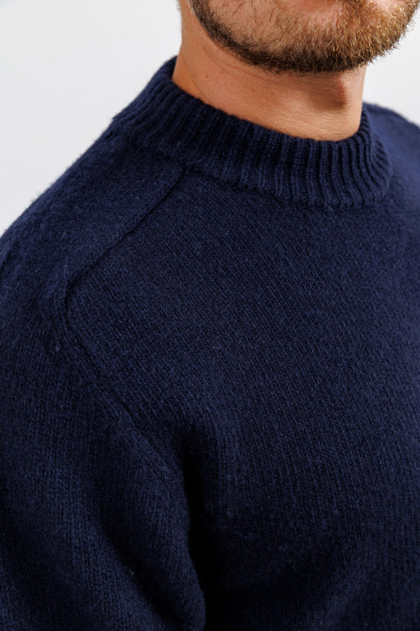 La Paz Mock Neck Wool Jumper Trindade Dark Navy