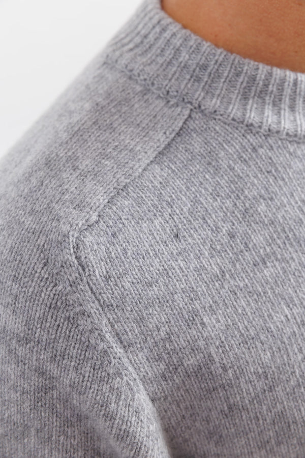 La Paz Mock Neck Wool Jumper Trindade Grey Mesc