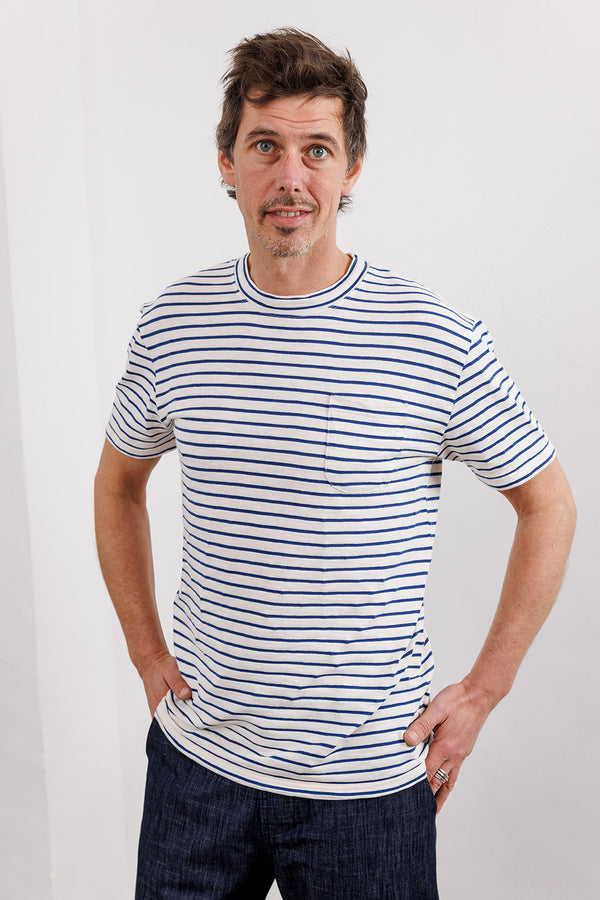 La Paz Pocket T-Shirt Blue Stripes
