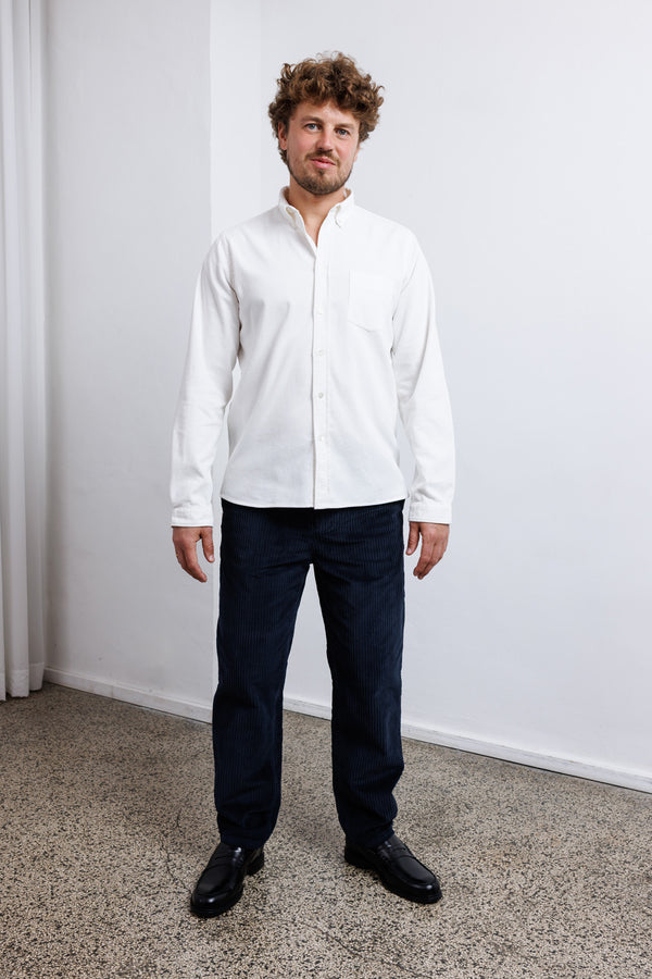 La Paz Button Down Shirt Branco Babycord Ecru
