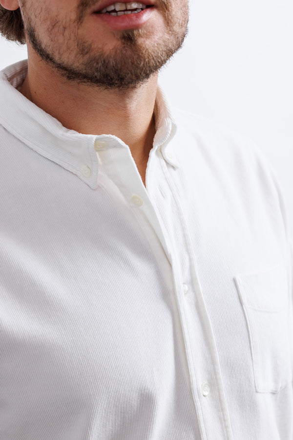 La Paz Button Down Shirt Branco Babycord Ecru