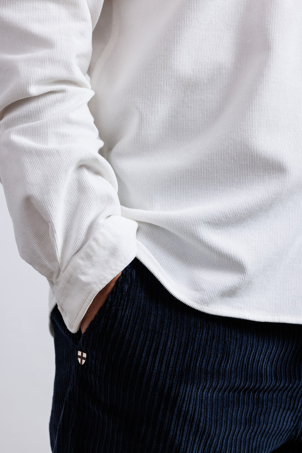 La Paz Button Down Shirt Branco Babycord Ecru