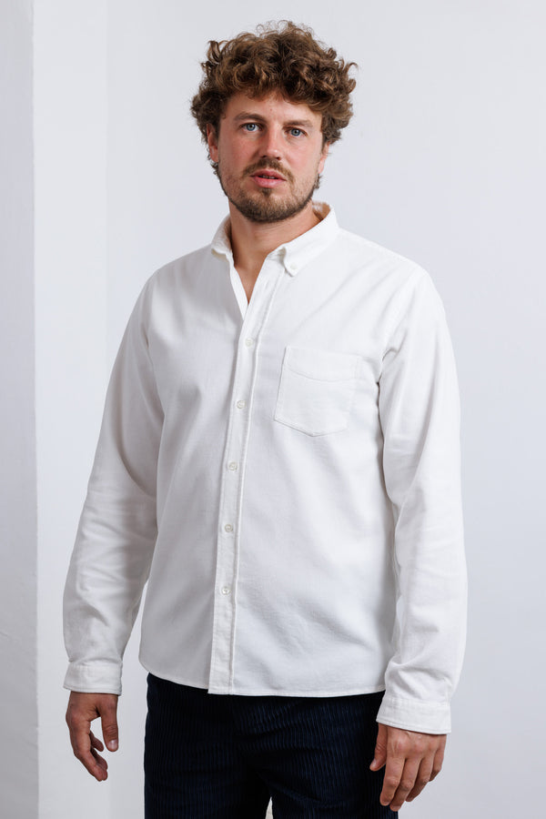 La Paz Button Down Shirt Branco Babycord Ecru