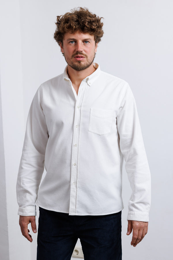 La Paz Button Down Shirt Branco Babycord Ecru