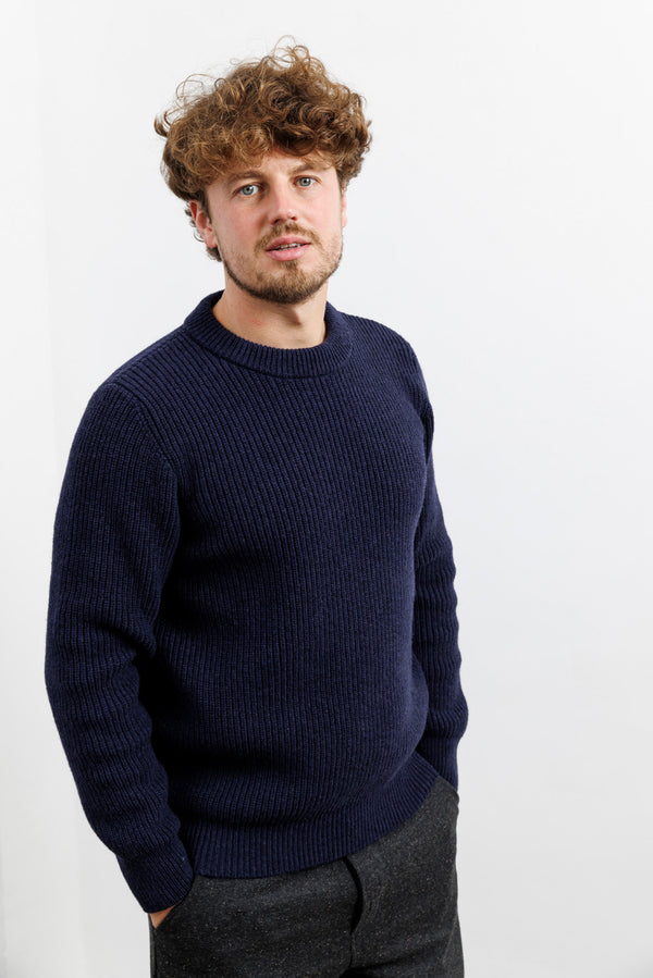 La Paz Shetland Wool Jumper Teixeira Dark Navy