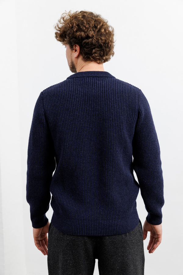 La Paz Shetland Wool Jumper Teixeira Dark Navy