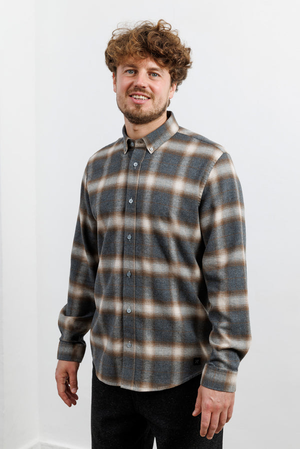 Nowadays Modern Brushed Check Shirt Rainy Day