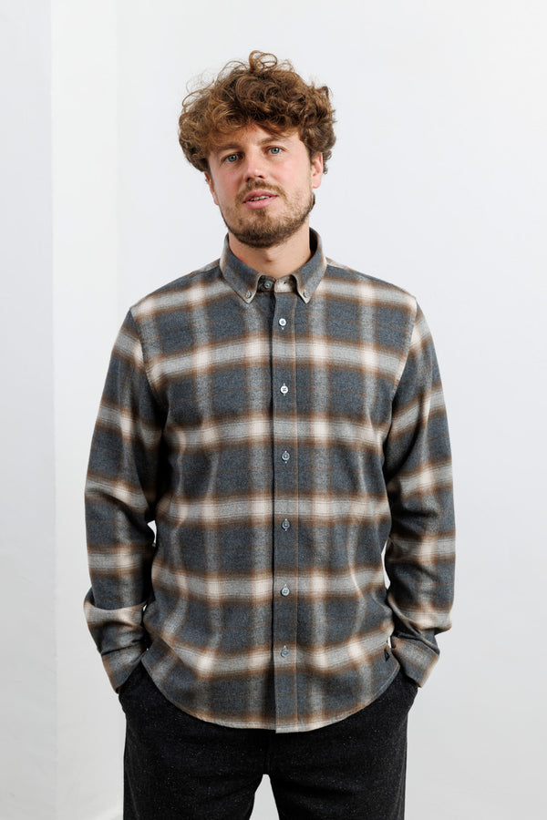 Nowadays Modern Brushed Check Shirt Rainy Day