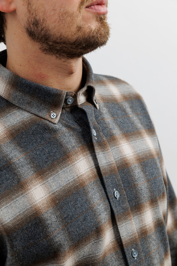 Nowadays Modern Brushed Check Shirt Rainy Day
