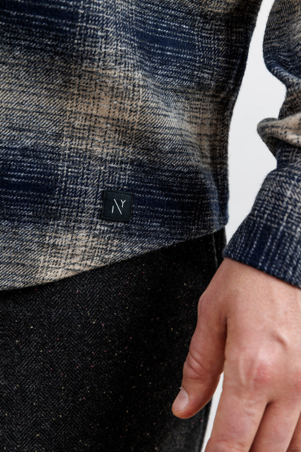 Nowadays Mouliné Check Flannel Shirt Sky Captain