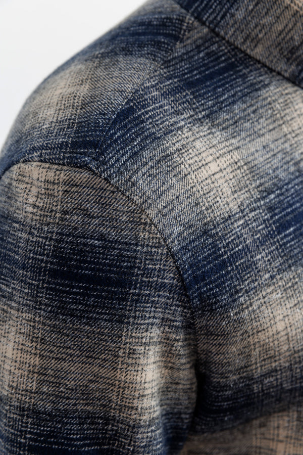 Nowadays Mouliné Check Flannel Shirt Sky Captain