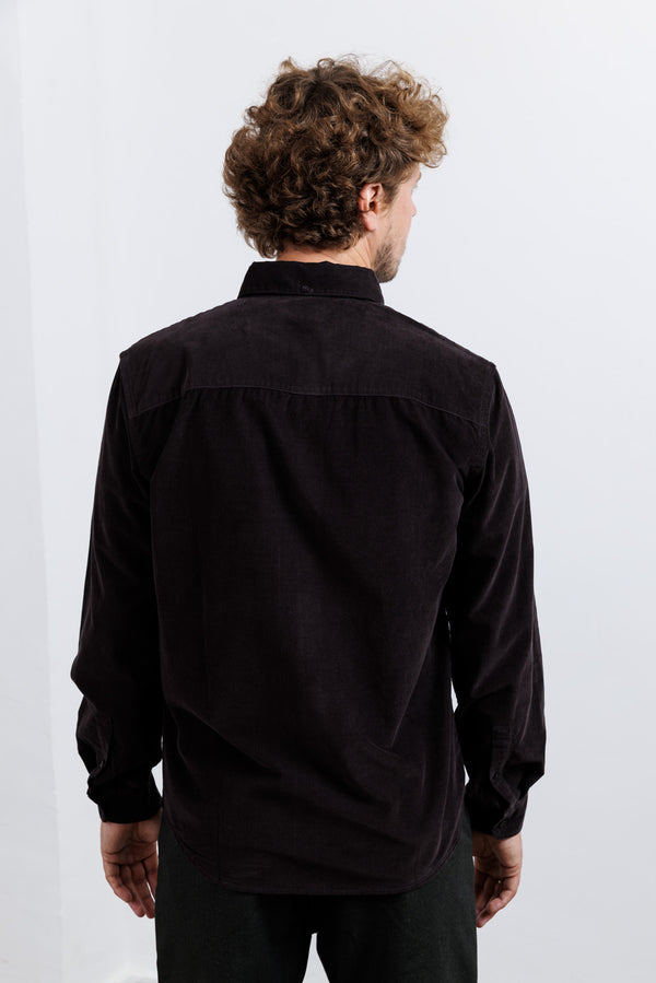 Nowadays Babycord Modern Fit Shirt Licorice