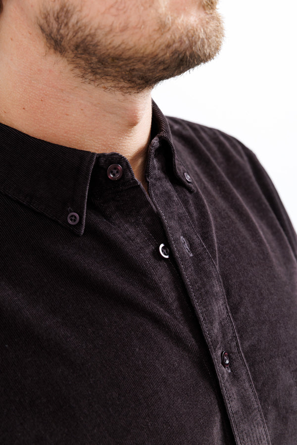 Nowadays Babycord Modern Fit Shirt Licorice