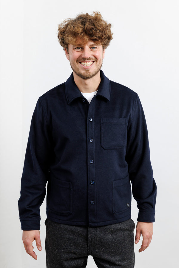 Nowadays Wool Mix Overshirt Sky Captain