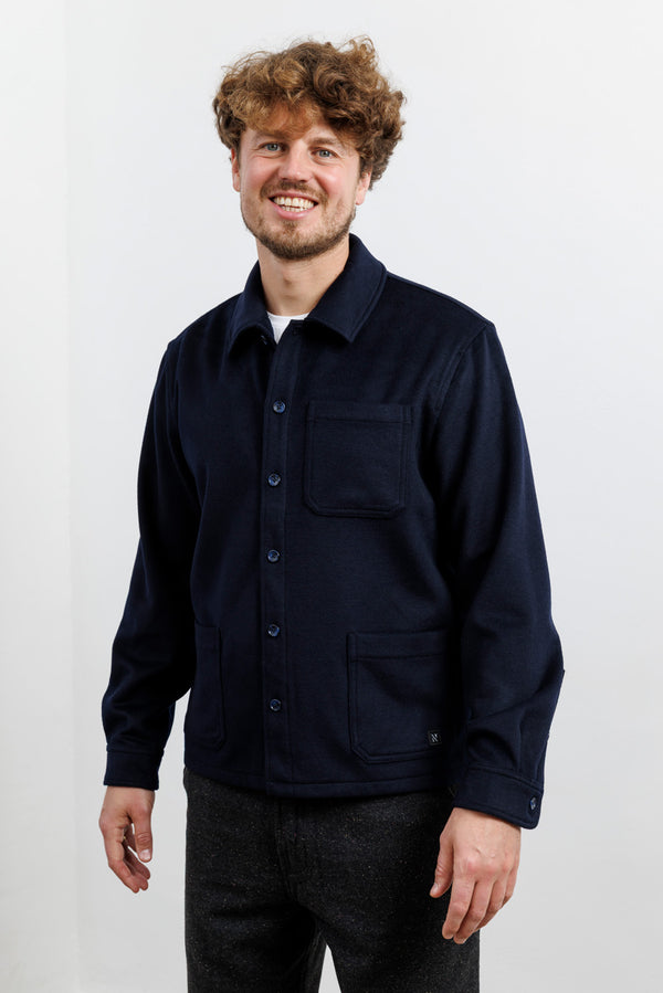 Nowadays Wool Mix Overshirt Sky Captain