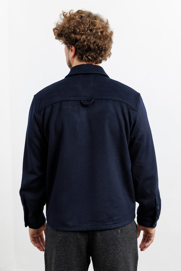 Nowadays Wool Mix Overshirt Sky Captain