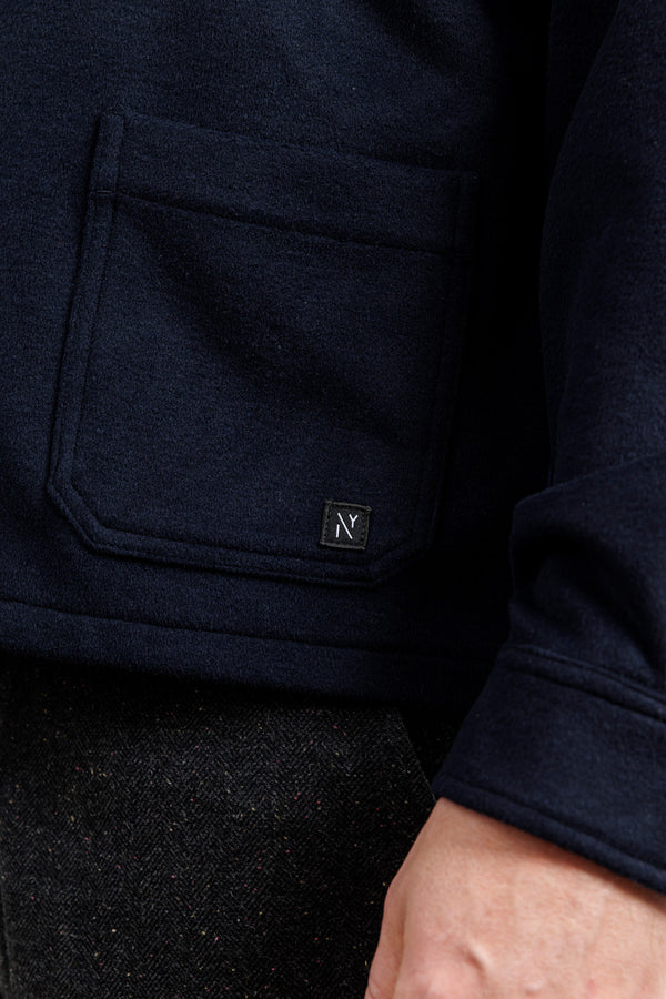 Nowadays Wool Mix Overshirt Sky Captain