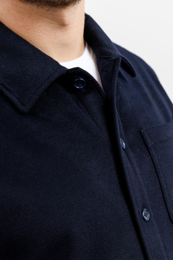 Nowadays Wool Mix Overshirt Sky Captain