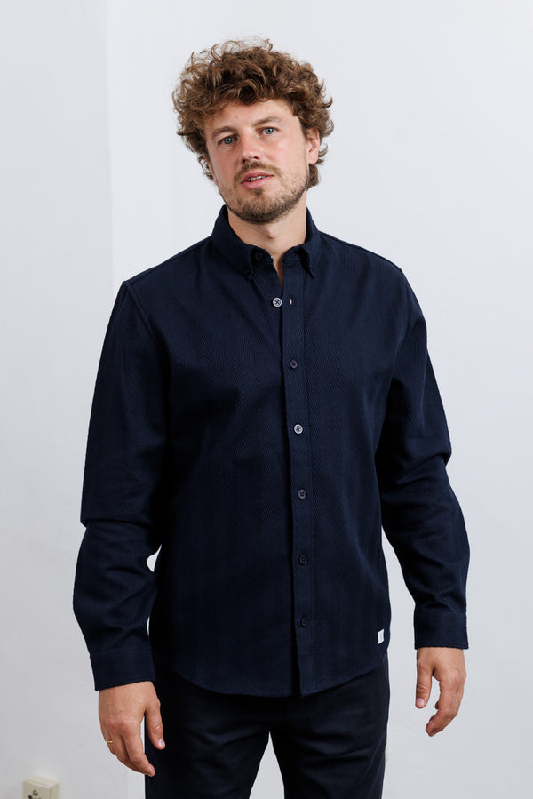 Nowadays Herringbone Shirt Sky Captain