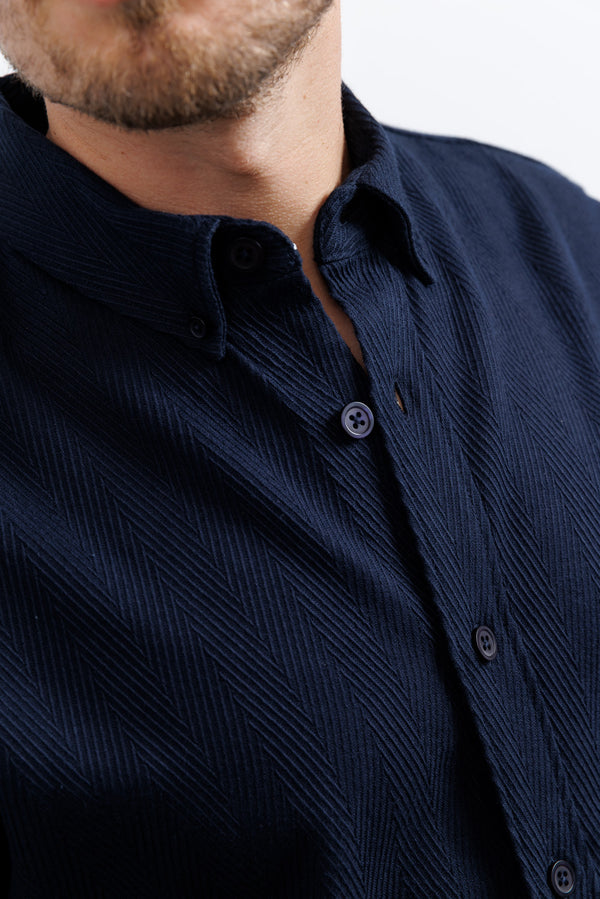 Nowadays Herringbone Shirt Sky Captain