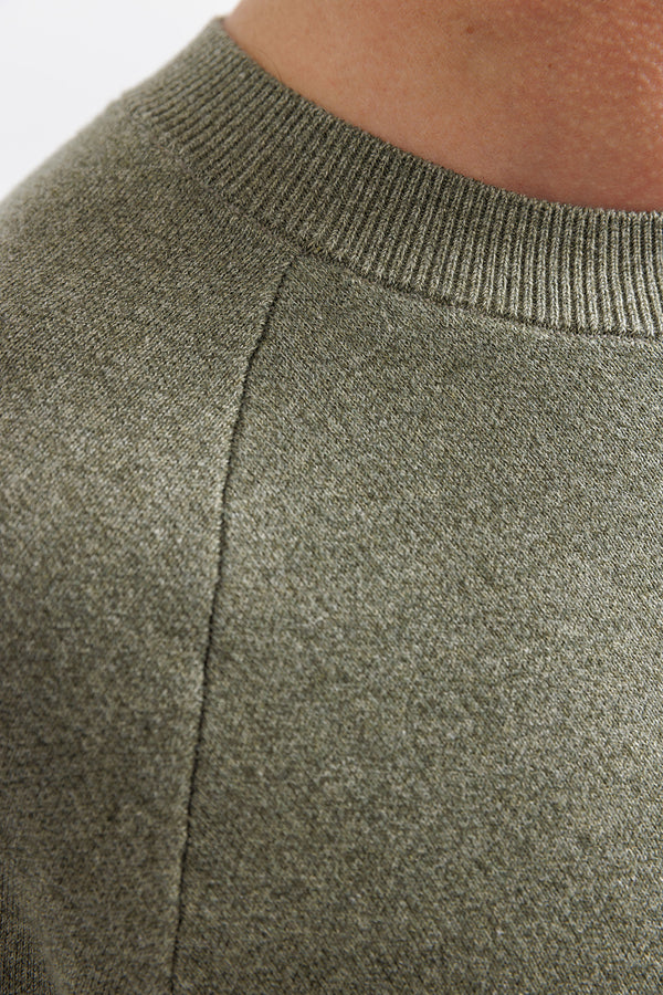 Nowadays Signature Raglan Mouline Sweater Moss Stone