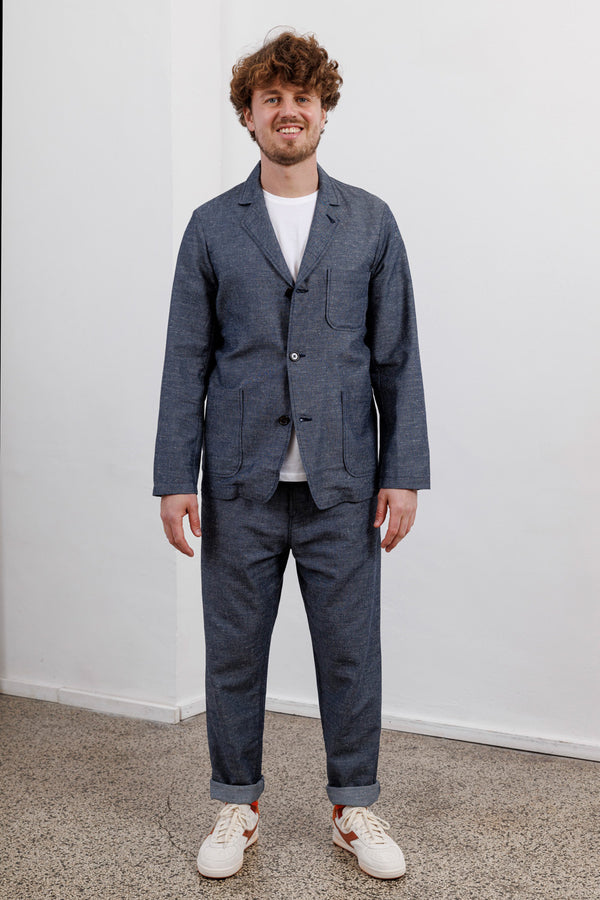 Universal Works Three Button Jacket Lord Cotton Linen Denim