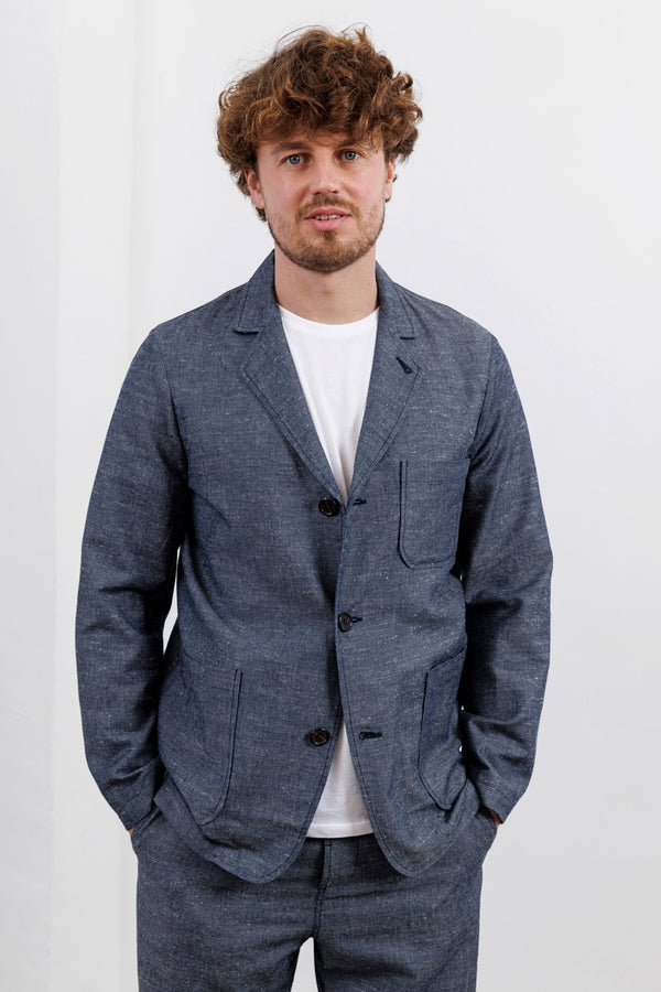 Universal Works Three Button Jacket Lord Cotton Linen Denim