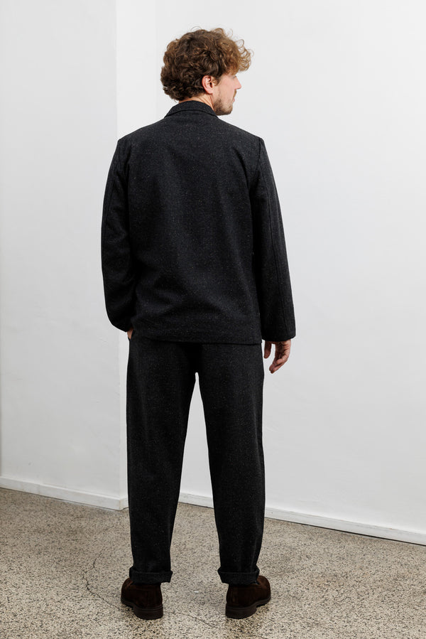 Universal Works Black Salt'n'Pepper Tweed Military Chino