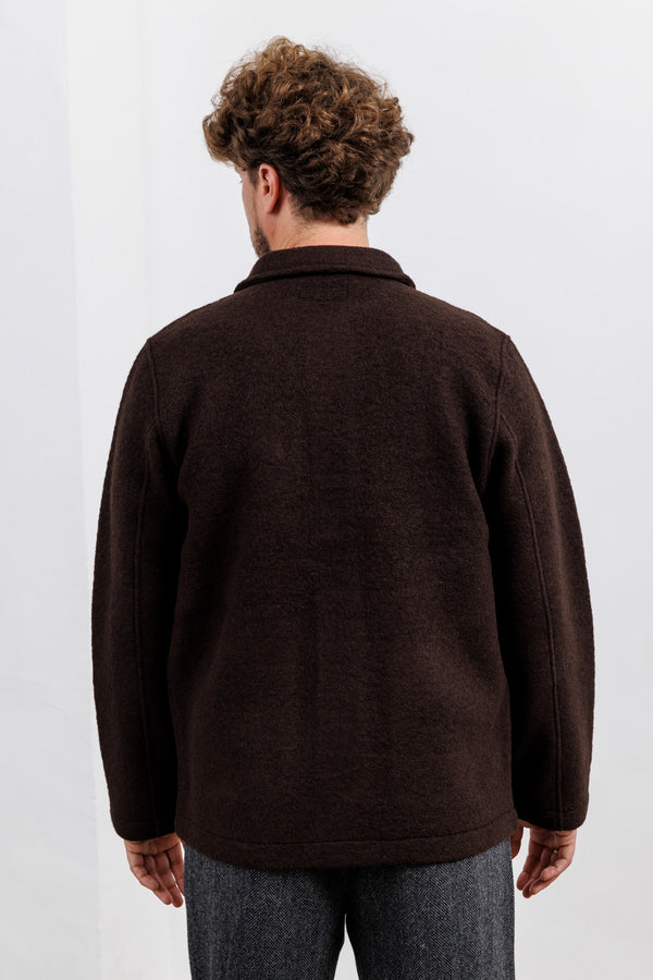 Universal Works Brown Wool Fleece Field Jacket