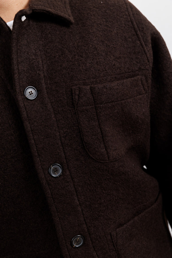 Universal Works Brown Wool Fleece Field Jacket