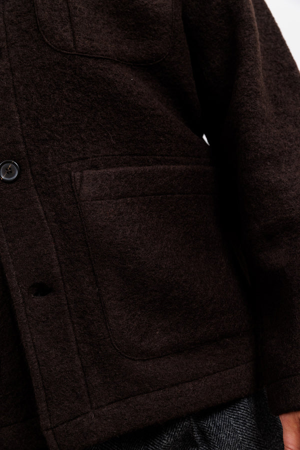 Universal Works Brown Wool Fleece Field Jacket