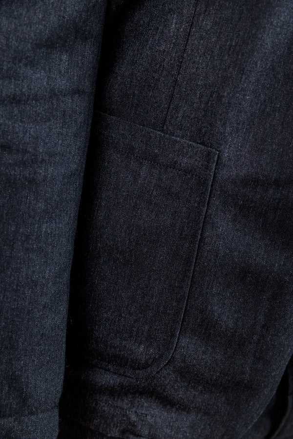 Universal Works Charcoal Recycled Italian Tweed Two Button Jacket