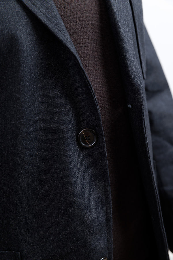 Universal Works Charcoal Recycled Italian Tweed Two Button Jacket