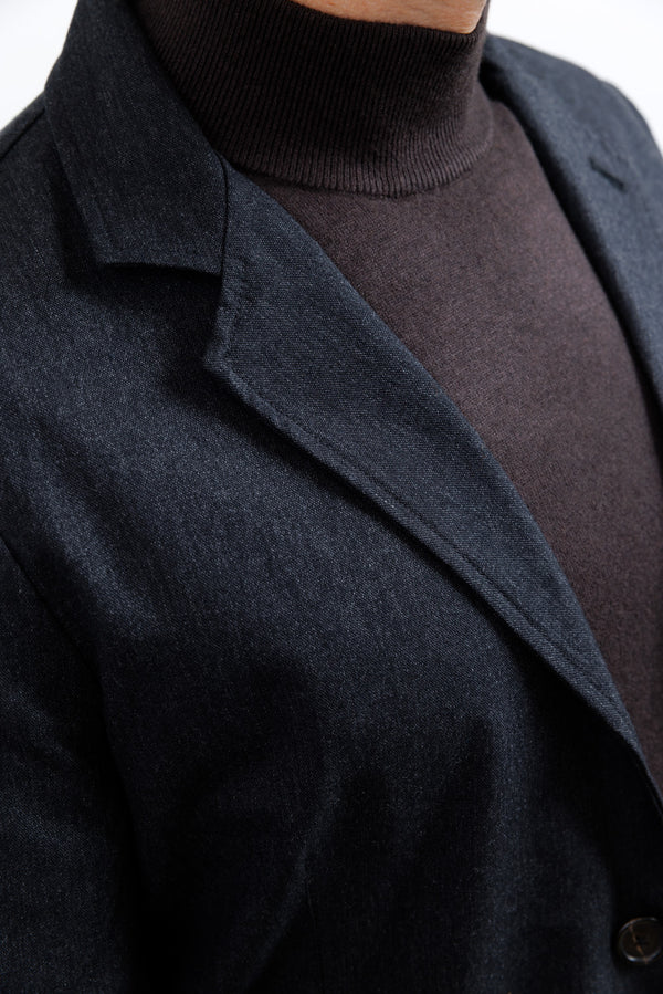 Universal Works Charcoal Recycled Italian Tweed Two Button Jacket