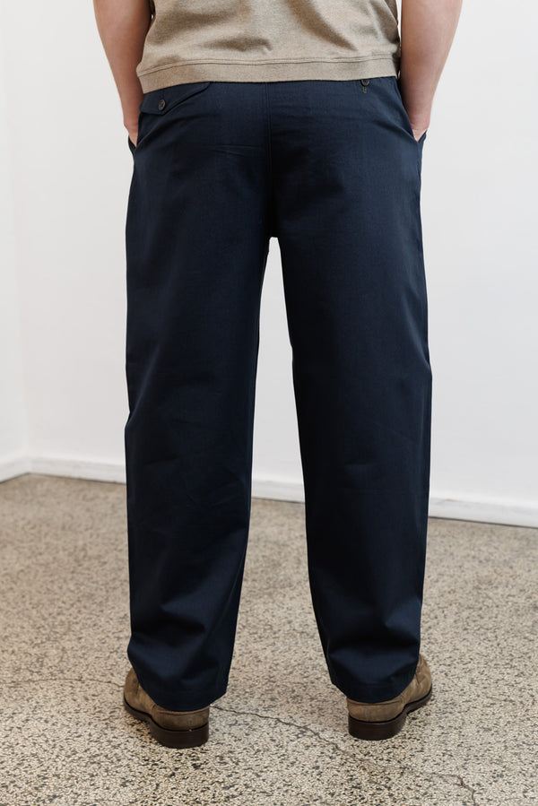 Universal Works Twill Double Pleat Pant Navy