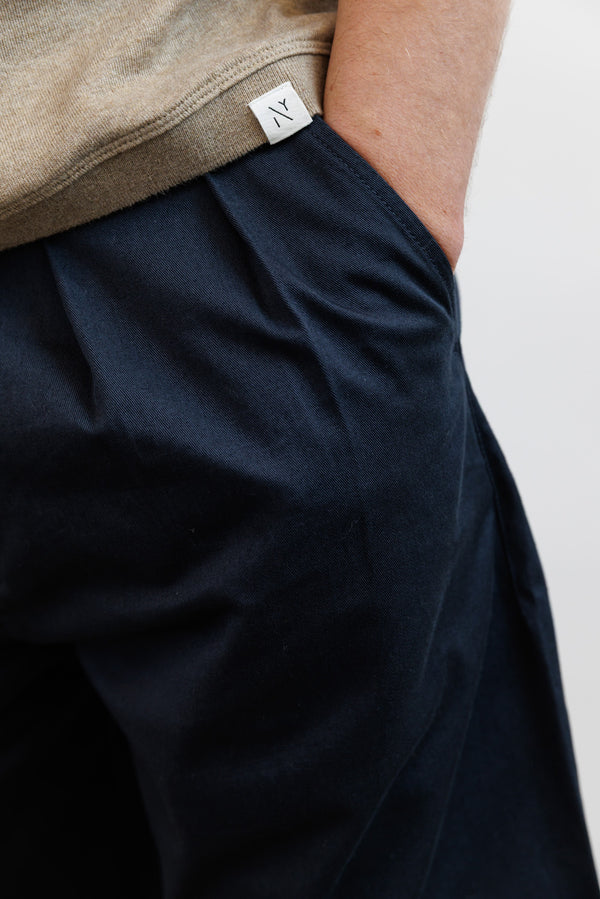 Universal Works Twill Double Pleat Pant Navy