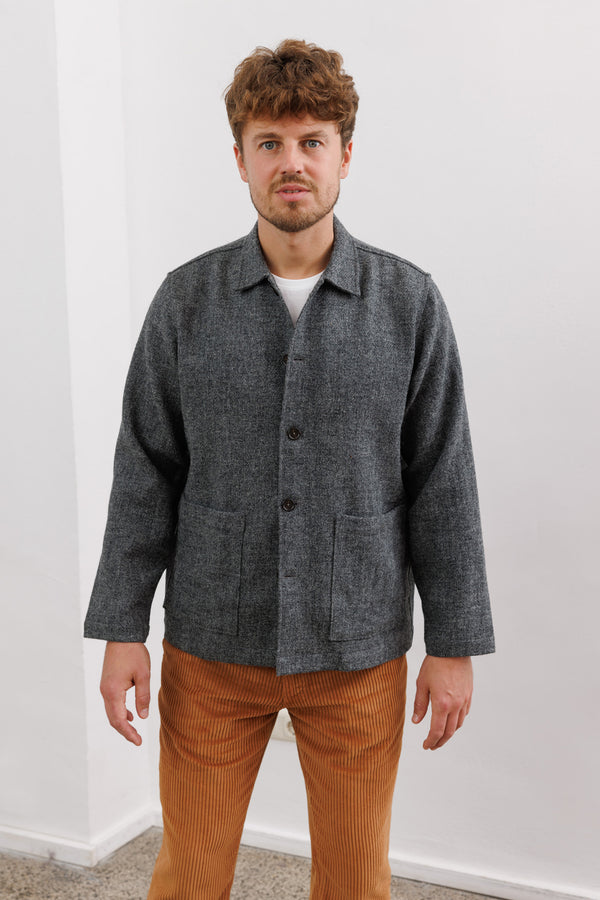 Universal Works Easy Jacket Grey Harris Tweed