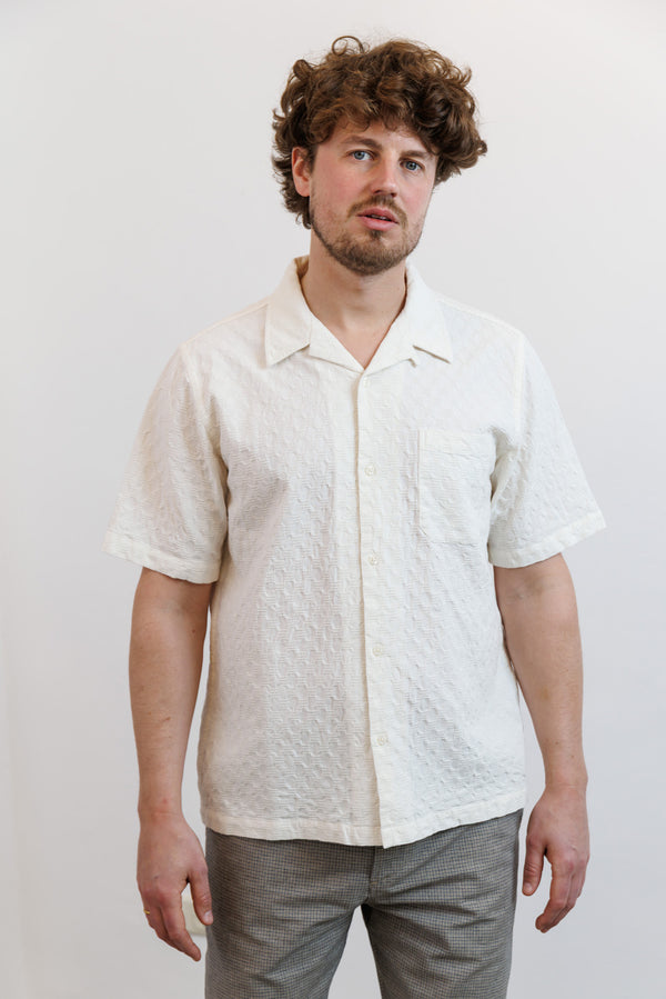 Universal Works Dot Waffle Road Shirt Ecru