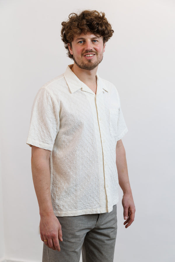 Universal Works Dot Waffle Road Shirt Ecru