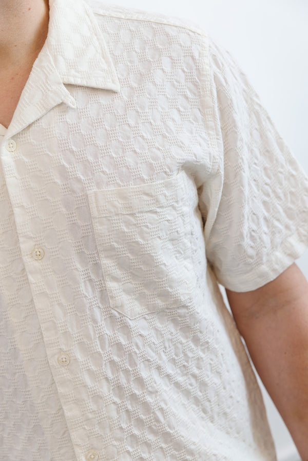 Universal Works Dot Waffle Road Shirt Ecru