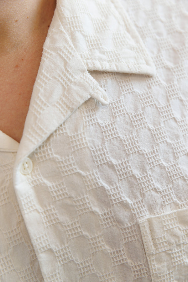 Universal Works Dot Waffle Road Shirt Ecru