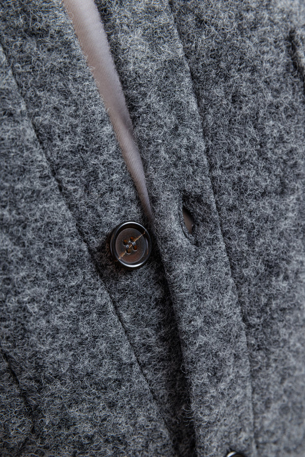 Universal Works Grey Marl Wool Fleece Cardigan